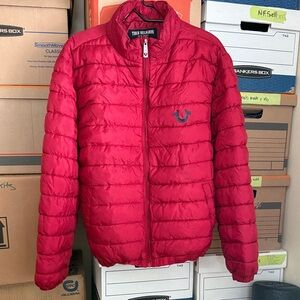 True Religion Women's Red Puffer Jacket